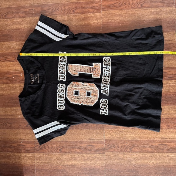 GUESS Los Angeles Gamma Football Women’s Short Sleeve T-Shirt LARGE Black Y2K - Picture 6 of 6